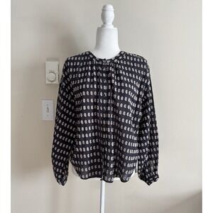 Anthropologie Pilcro Tavi Textured Blouse Womens Small Boho Chic Cotton *FLAW